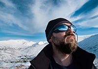 Image of man in snowy winter weather.
